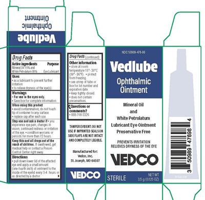 Image Description (Vedlube Opthalmic Ointment Carton Label)